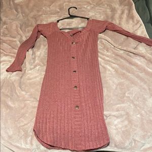 Long sleeve burgundy dress